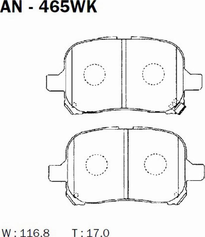 Akebono AN-465WK - Kit de plaquettes de frein, frein à disque cwaw.fr