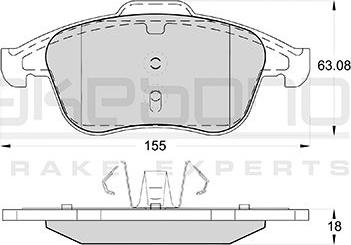 Akebono AN-4664KE - Kit de plaquettes de frein, frein à disque cwaw.fr