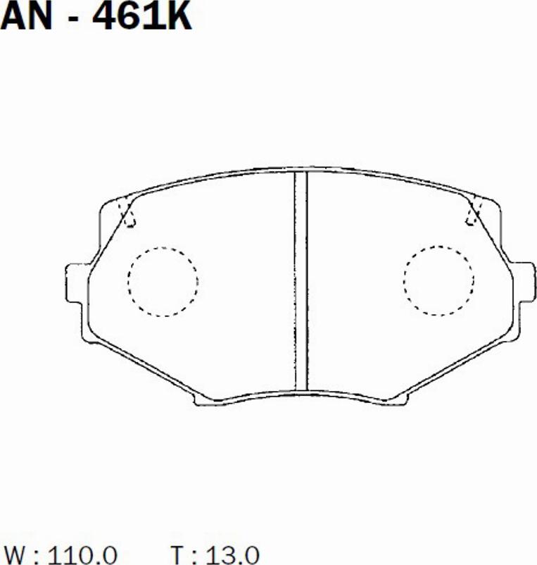 Akebono AN-461K - Kit de plaquettes de frein, frein à disque cwaw.fr