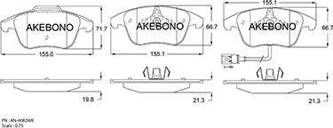 Akebono AN-4682WK - Kit de plaquettes de frein, frein à disque cwaw.fr