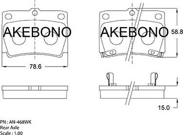 Akebono AN-468WK - Kit de plaquettes de frein, frein à disque cwaw.fr