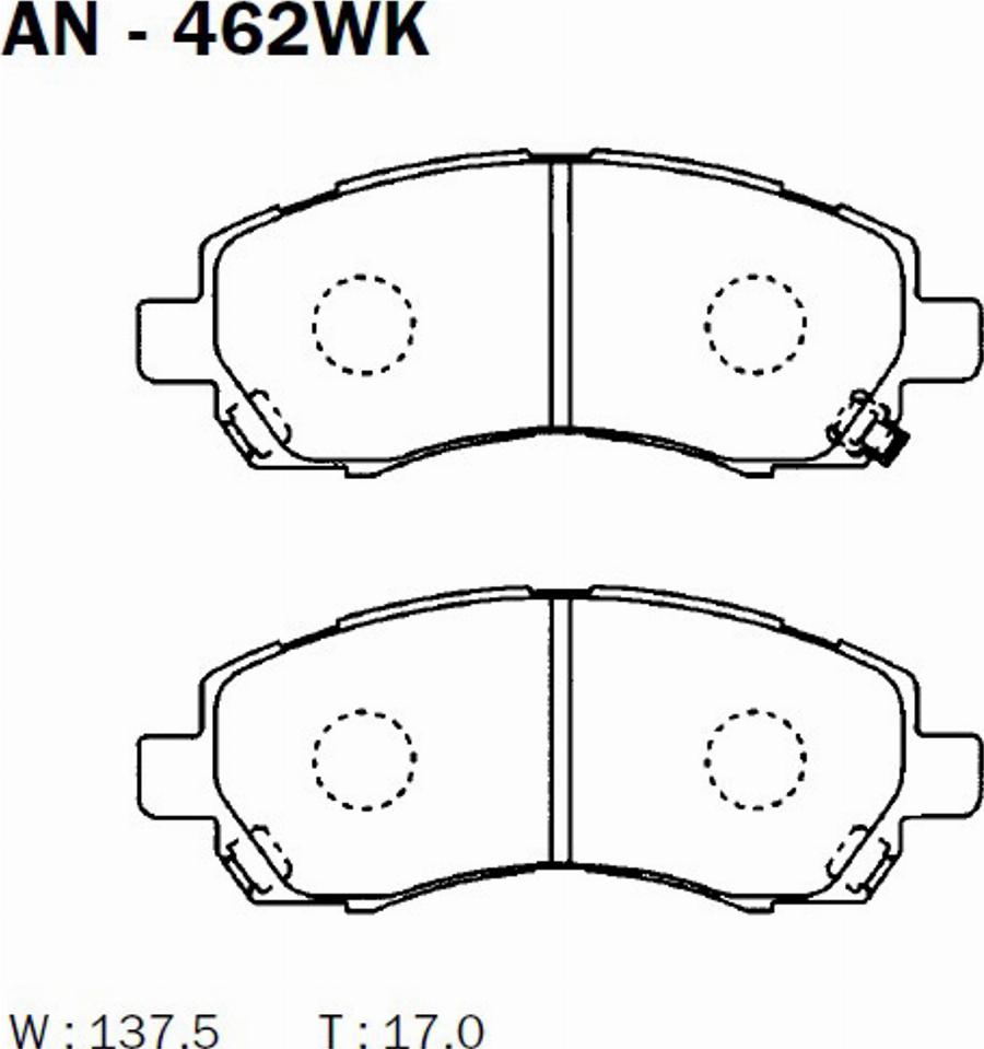 Akebono AN-462WK - Kit de plaquettes de frein, frein à disque cwaw.fr