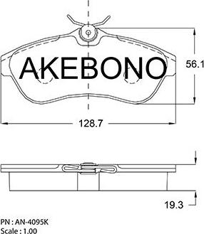 Akebono AN-4095KE - Kit de plaquettes de frein, frein à disque cwaw.fr