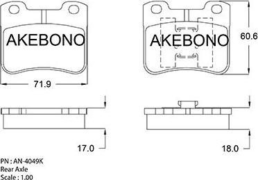 Akebono AN-4049KE - Kit de plaquettes de frein, frein à disque cwaw.fr