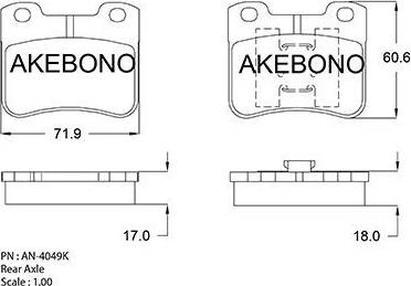 Akebono AN-4049K - Kit de plaquettes de frein, frein à disque cwaw.fr