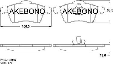 Akebono AN-4041KE - Kit de plaquettes de frein, frein à disque cwaw.fr