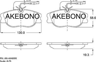 Akebono AN-4048WK - Kit de plaquettes de frein, frein à disque cwaw.fr