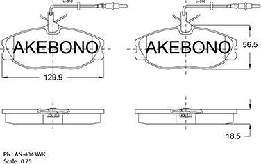 Akebono AN-4043WKE - Kit de plaquettes de frein, frein à disque cwaw.fr