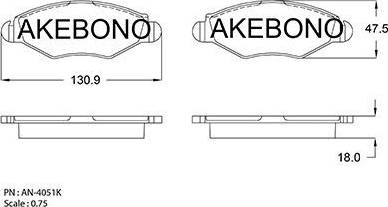 Akebono AN-4051K - Kit de plaquettes de frein, frein à disque cwaw.fr