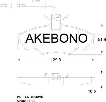 Akebono AN-4058WKE - Kit de plaquettes de frein, frein à disque cwaw.fr