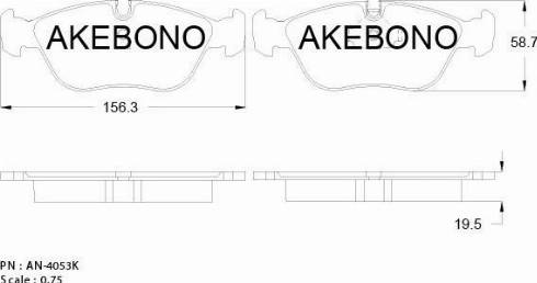 Akebono AN-4053K - Kit de plaquettes de frein, frein à disque cwaw.fr