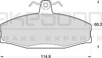 Akebono AN-4061K - Kit de plaquettes de frein, frein à disque cwaw.fr