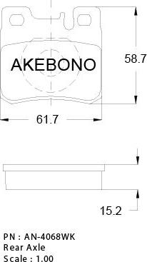 Akebono AN-4068WK - Kit de plaquettes de frein, frein à disque cwaw.fr