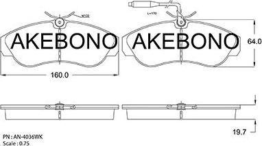 Akebono AN-4063WKE - Kit de plaquettes de frein, frein à disque cwaw.fr