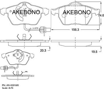 Akebono AN-4001WKE - Kit de plaquettes de frein, frein à disque cwaw.fr