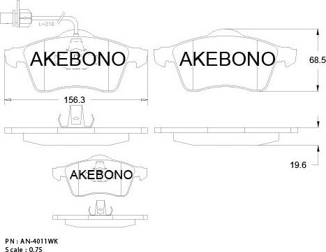 Akebono AN-4011WKE - Kit de plaquettes de frein, frein à disque cwaw.fr