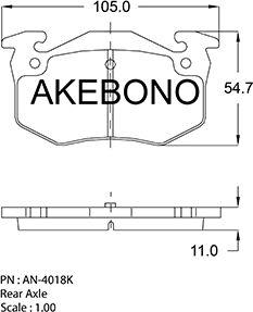 Akebono AN-4018KE - Kit de plaquettes de frein, frein à disque cwaw.fr