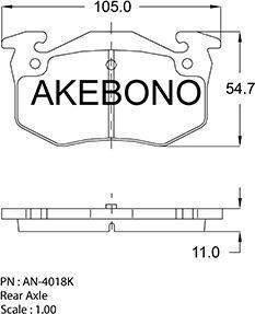 Akebono AN-4018K - Kit de plaquettes de frein, frein à disque cwaw.fr