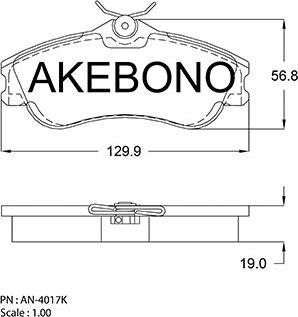 Akebono AN-4017KE - Kit de plaquettes de frein, frein à disque cwaw.fr