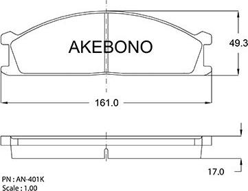 Akebono AN-401KE - Kit de plaquettes de frein, frein à disque cwaw.fr