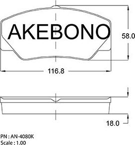 Akebono AN-4080KE - Kit de plaquettes de frein, frein à disque cwaw.fr