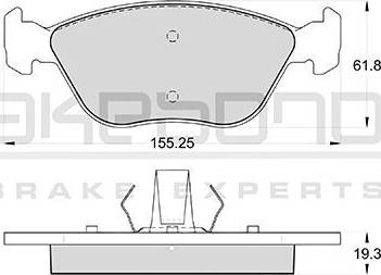 Akebono AN-4035WK - Kit de plaquettes de frein, frein à disque cwaw.fr