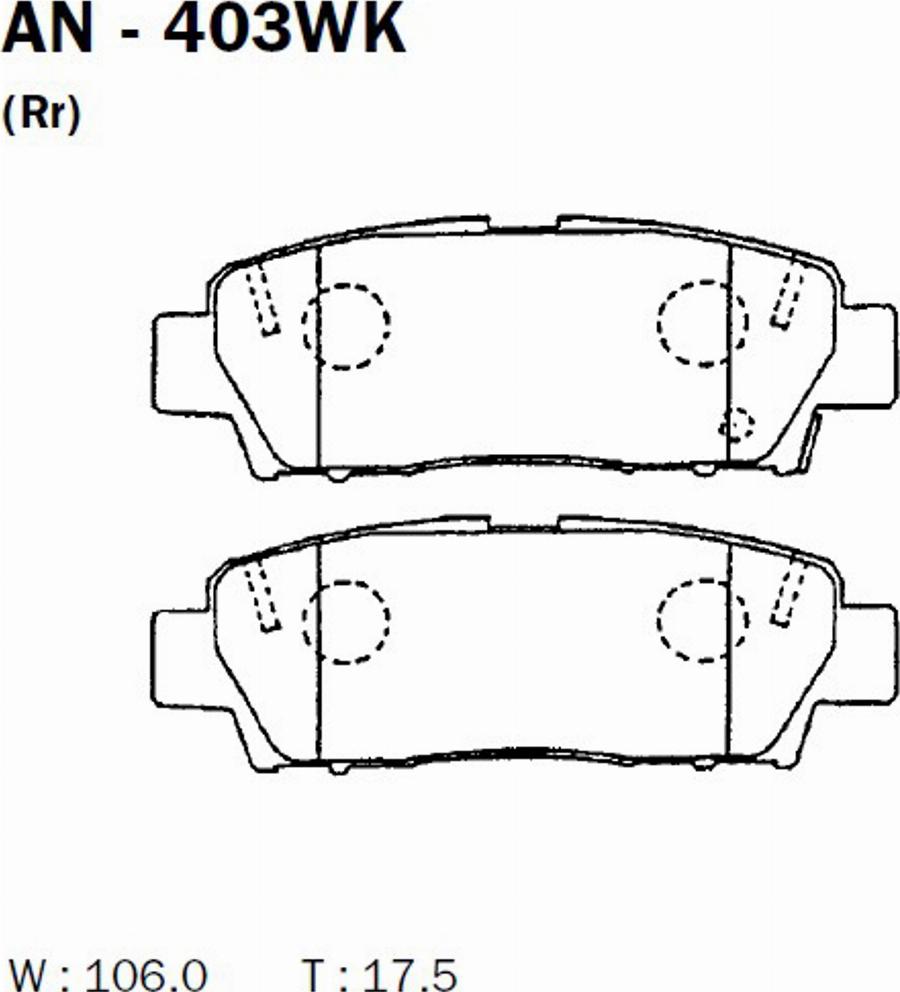 Akebono AN-403WK - Kit de plaquettes de frein, frein à disque cwaw.fr