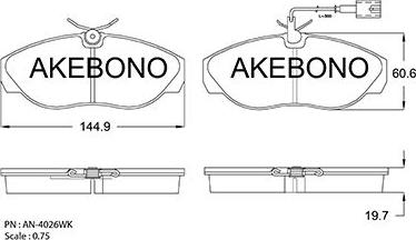 Akebono AN-4026WKE - Kit de plaquettes de frein, frein à disque cwaw.fr