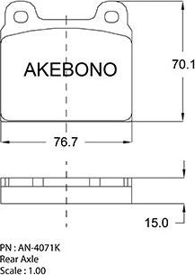 Akebono AN-4071KE - Kit de plaquettes de frein, frein à disque cwaw.fr