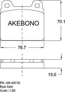 Akebono AN-4071K - Kit de plaquettes de frein, frein à disque cwaw.fr