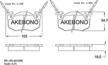 Akebono AN-4073WKE - Kit de plaquettes de frein, frein à disque cwaw.fr