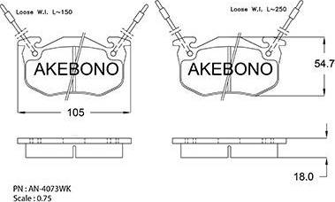 Akebono AN-4073WK - Kit de plaquettes de frein, frein à disque cwaw.fr