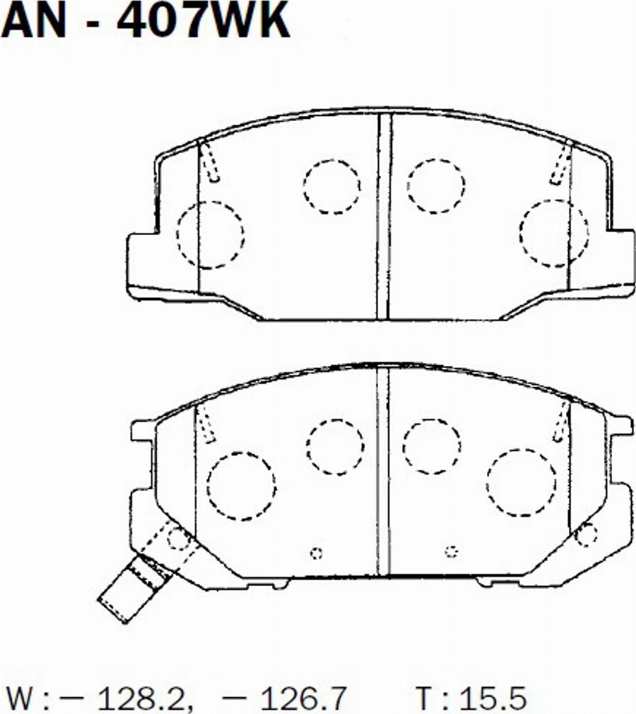 Akebono AN-407WK - Kit de plaquettes de frein, frein à disque cwaw.fr