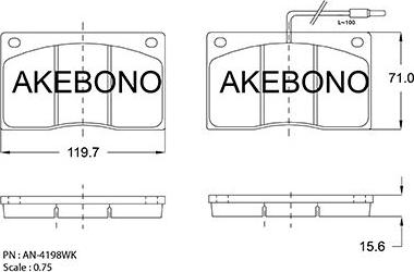 Akebono AN-4198WKE - Kit de plaquettes de frein, frein à disque cwaw.fr