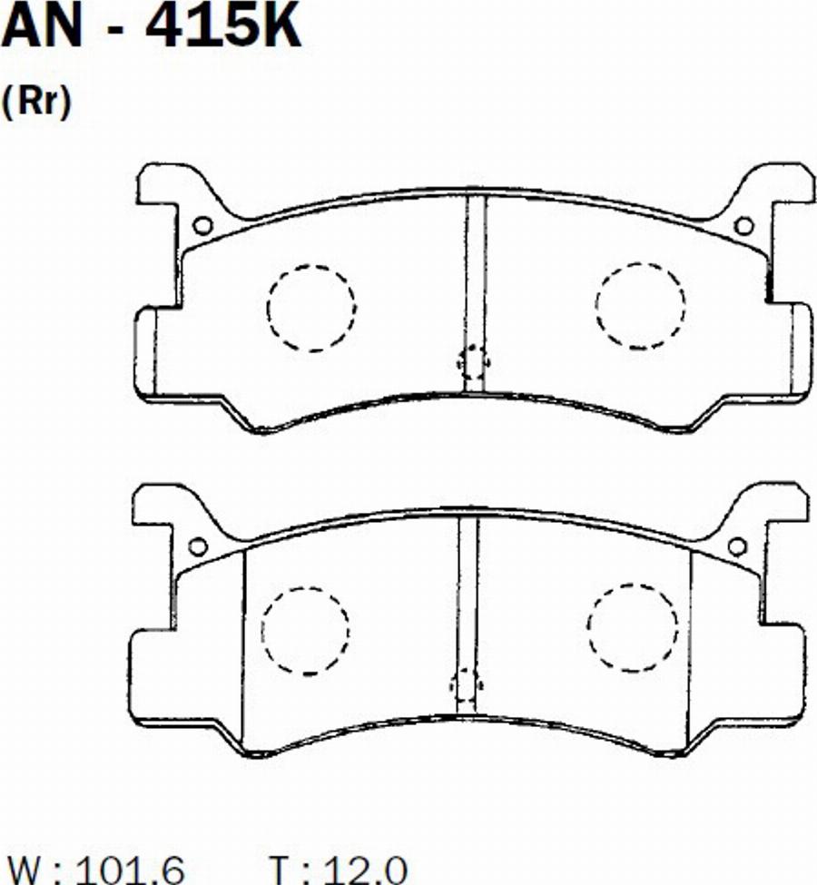 Akebono AN-415K - Kit de plaquettes de frein, frein à disque cwaw.fr