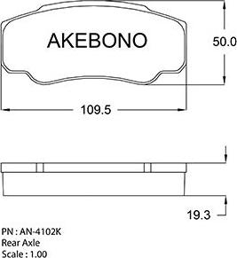 Akebono AN-4102K - Kit de plaquettes de frein, frein à disque cwaw.fr