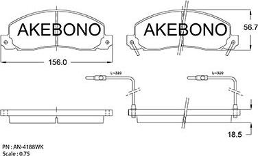 Akebono AN-4188WKE - Kit de plaquettes de frein, frein à disque cwaw.fr