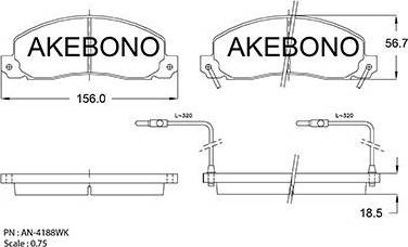 Akebono AN-4188WK - Kit de plaquettes de frein, frein à disque cwaw.fr