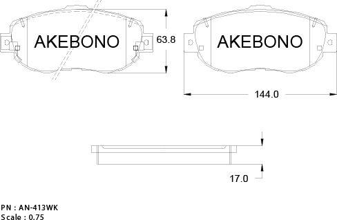 Akebono AN-413WKE - Kit de plaquettes de frein, frein à disque cwaw.fr