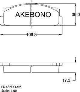 Akebono AN-4129KE - Kit de plaquettes de frein, frein à disque cwaw.fr