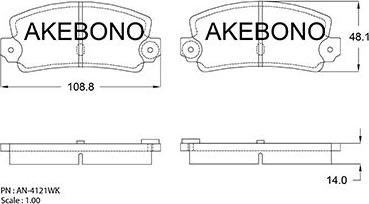 Akebono AN-4121WKE - Kit de plaquettes de frein, frein à disque cwaw.fr