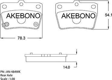 Akebono AN-484WK - Kit de plaquettes de frein, frein à disque cwaw.fr