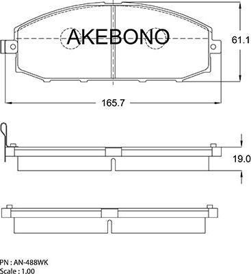 Akebono AN-488WK - Kit de plaquettes de frein, frein à disque cwaw.fr