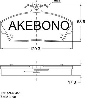 Akebono AN-4346KE - Kit de plaquettes de frein, frein à disque cwaw.fr