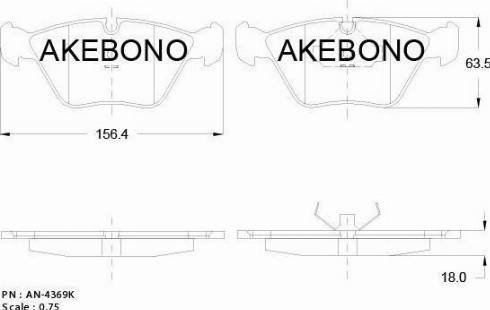 Akebono AN-4369K - Kit de plaquettes de frein, frein à disque cwaw.fr