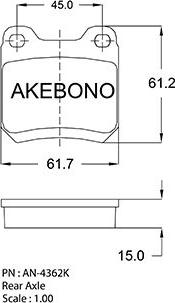 Akebono AN-4362K - Kit de plaquettes de frein, frein à disque cwaw.fr