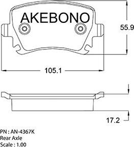 Akebono AN-4367KE - Kit de plaquettes de frein, frein à disque cwaw.fr