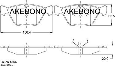 Akebono AN-4305KE - Kit de plaquettes de frein, frein à disque cwaw.fr