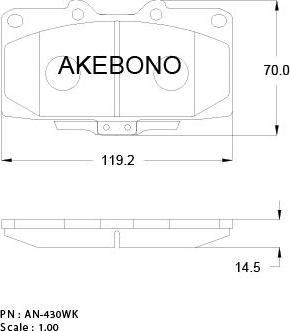 Akebono AN-430WKE - Kit de plaquettes de frein, frein à disque cwaw.fr