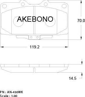 Akebono AN-430WK - Kit de plaquettes de frein, frein à disque cwaw.fr